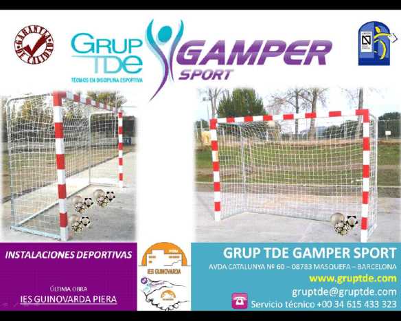 Gamper Sport instala las nuevas porterias de Futbol Sala - Handbol en las instalaciones deportivas del IES Guinovarda de la población de Piera.